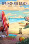 Myrtle Beach, South Carolina - Painterly - Beach Activities - Springmaid Beach