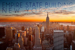 New York City, New York - Photography - Aerial Skyline at Sunset - Empire State Building