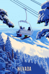 Nevada - Ski Lift Above The Trees