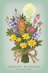 Mount Rainier National Park, WA - Wildflower Bouquet - Vintage Flora