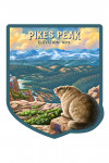 Colorado Springs, Colorado - Oil Painting - Marmot on Ledge - Aramark Pikes Peak - Contour