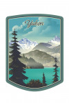 Yukon - Lithograph - Lake & Mountain Scene - Contour