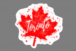Toronto, Ontario - Watercolor - Maple Leaf - Contour