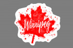 Winnipeg, Manitoba - Watercolor - Maple Leaf - Contour