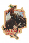 Calgary, Alberta - Painterly - Cowboy & Bronco Scene - Contour