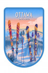 Ottawa, Ontario - Prepare for Takeoff - Skis In Snowbank - Contour
