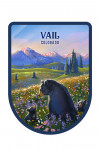 Vail, Colorado - Lithograph - Bear Family in Field with Mountains - Contour