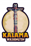 Kalama, Washington - Totem Pole & Full Moon - Contour