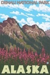 Denali National Park, Alaska - Fireweed & Mountains - Lantern Press Artwork