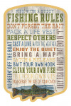 Fishing Rules - Rustic Typography - Contour