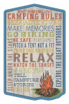 Camping Rules - Rustic Typography - Contour