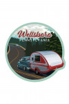 Wellsboro, Pennsylvania - Retro Camper on Road - Contour