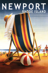 Newport, Rhode Island - Beach Chair & Ball