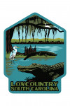 Yemassee, South Carolina - Gators and Heron Scene - Contour