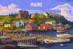 Maine - Painterly - Coastal Scene