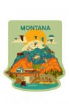 Montana - Geometric - The Mountains Are Calling - Contour