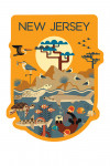 New Jersey - Geometric - Marine Animals - Tree on Hill - Contour