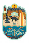 Newport, Rhode Island - Beach Geometric - Contour