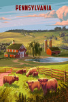 Pennsylvania - Painterly - Highland Cow