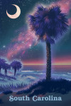 South Carolina - Lithograph - Palmetto Moon