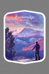 Breckenridge, Colorado - Purple Skies - Ski View - Watercolor Study - Contour