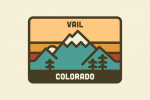 Vail, Colorado - Simple Vector - Mountain Range