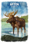 Afton, Wyoming - Watercolor Study - Moose