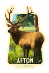 Afton, Wyoming - Painterly - Roosevelt Elk - Contour