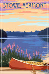 Stowe, Vermont - Canoe and Lake