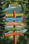 Stowe, Vermont - Signpost - Forest & Camp