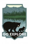 Stowe, Vermont - Go Explore - Black Bear & Cub - Contour