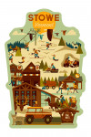 Stowe, Vermont - Geometric - Ski Resort - Contour
