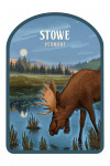Stowe, Vermont - Lithograph - Reflection Pond & Bull Moose - Contour