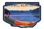 Stowe, Vermont - Canoe and Lake - Contour