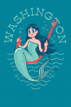 Washington - Vintage Mascot - Mermaid
