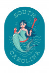 South Carolina - Vintage Mascot - Mermaid - Contour