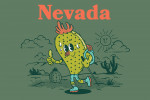 Nevada - Vintage Mascot - Hiking Prickly Pear
