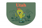 Utah - Vintage Mascot - Hiking Prickly Pear - Contour