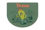 Texas - Vintage Mascot - Hiking Prickly Pear - Contour