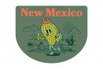 New Mexico - Vintage Mascot - Hiking Prickly Pear - Contour