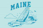 Maine - Artist's Sketchbook - Sailboat At Sea