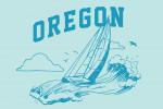 Oregon - Artist's Sketchbook - Sailboat At Sea