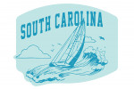 South Carolina - Artist's Sketchbook - Sailboat At Sea - Contour