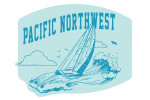 Pacific Northwest - Artist's Sketchbook - Sailboat At Sea - Contour