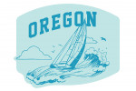 Oregon - Artist's Sketchbook - Sailboat At Sea - Contour