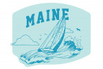 Maine - Artist's Sketchbook - Sailboat At Sea - Contour