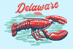 Delaware - Distressed Ink - Red Lobster