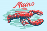 Maine - Distressed Ink - Red Lobster