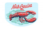 North Carolina - Distressed Ink - Red Lobster - Contour