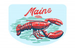 Maine - Distressed Ink - Red Lobster - Contour